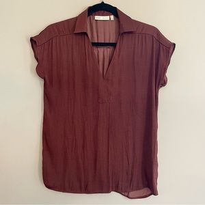 InWear Chocolate Kimber V-Neck Pullover Blouse